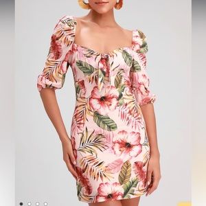 like new zaliki pink tropical dress lulu’s